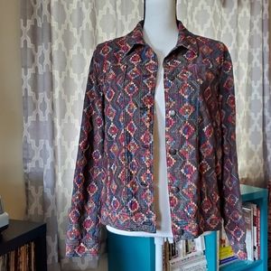 Coldwater Creek Cotton Embroidered Jacket